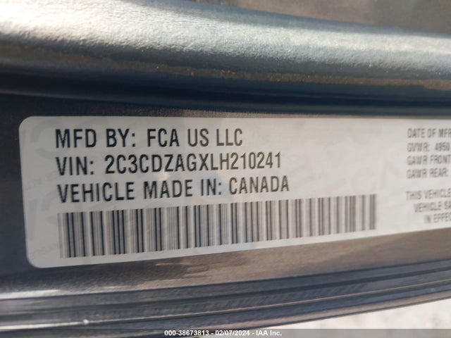 Dodge Challenger 2020 2C3CDZAGXLH210241 Image 9