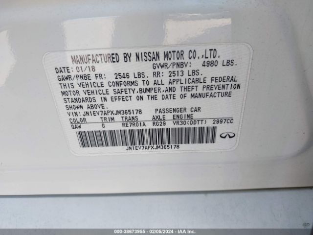 JN1EV7APXJM365178 Infiniti Q50 3.0t Luxe