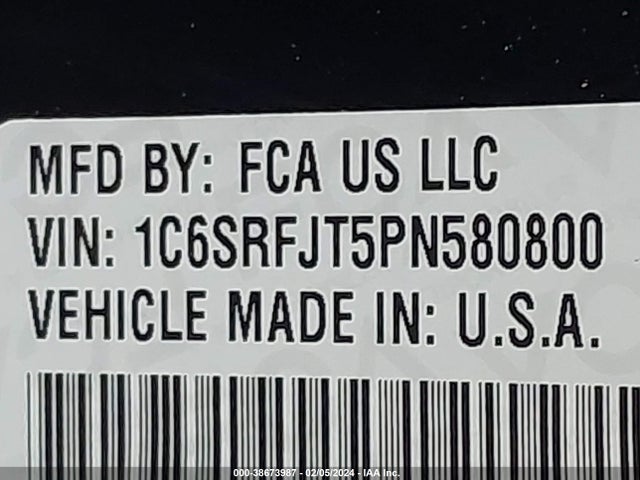 1C6SRFJT5PN580800 RAM 1500 Laramie  4x4 5'7 Box
