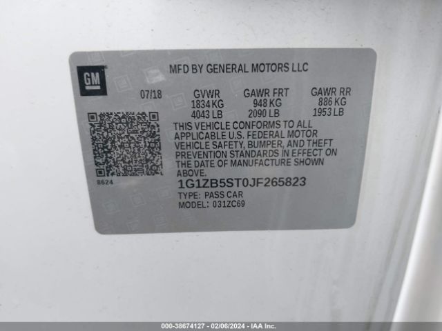 1G1ZB5ST0JF265823 Chevrolet Malibu 1ls