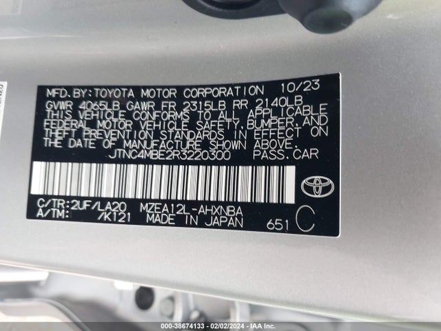 Toyota Corolla Xse 2024 JTNC4MBE2R3220300 Image 9