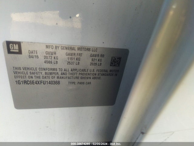 Chevrolet Volt 2015 1G1RC6E4XFU140368 Image 9
