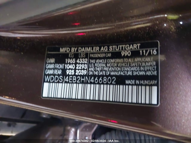 WDDSJ4EB2HN466802 Mercedes-Benz CLA 250