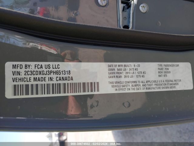 2C3CDXGJ3PH651318 Dodge Charger Scat Pack Widebody