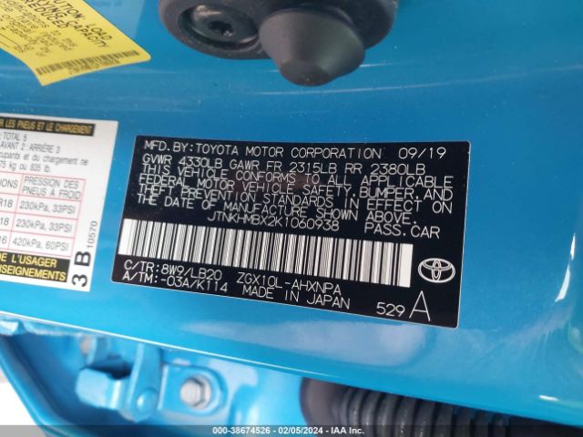 2019 TOYOTA C-HR JTNKHMBX2K1060938 Photo 8