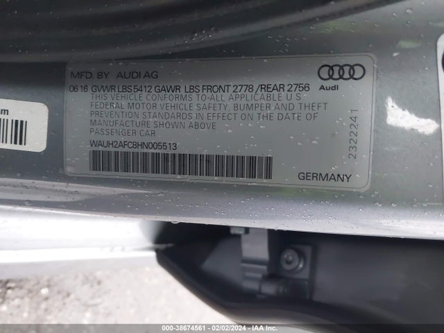 WAUH2AFC8HN005513 Audi A6 3.0t Premium Plus