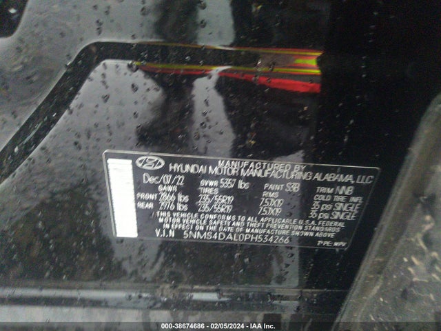 Hyundai Santa Fe Limited 2023 5NMS4DAL0PH534266 Image 9