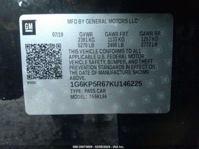 1G6KP5R67KU146225 Cadillac Ct6 Sport