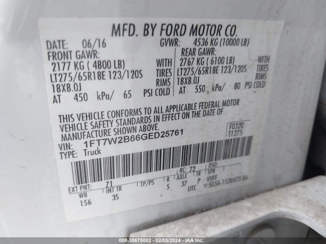 Ford F-250 Xlt 2016 1FT7W2B66GED25761 Image 9