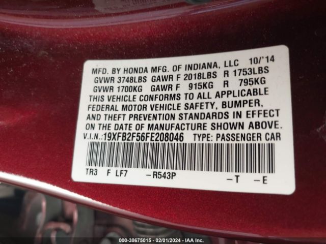 19XFB2F56FE208046 Honda Civic Lx