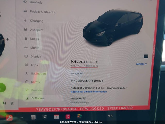 7SAYGDEF7PF694834 Tesla Model Y Awd/performance Dual Motor All-wheel Drive