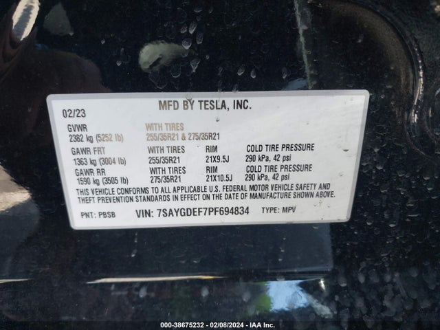 7SAYGDEF7PF694834 Tesla Model Y Awd/performance Dual Motor All-wheel Drive