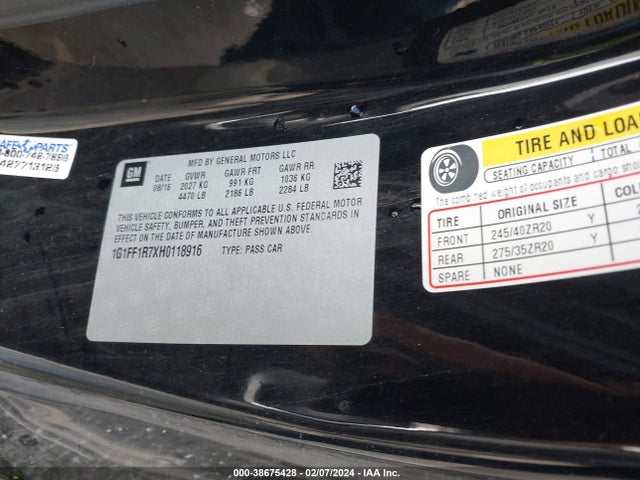 Chevrolet Camaro 1ss 2017 1G1FF1R7XH0118916 Image 9