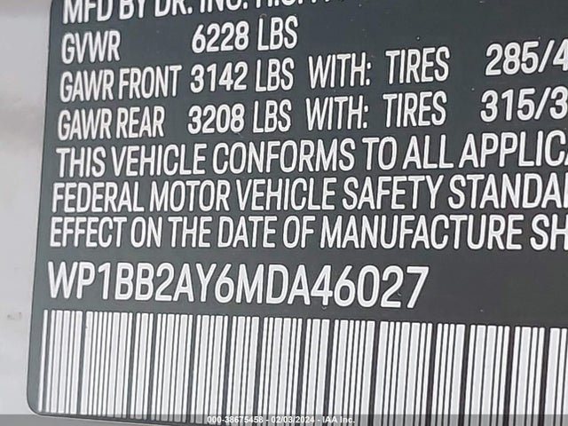 2021 PORSCHE CAYENNE COUPE WP1BB2AY6MDA46027 Photo 8