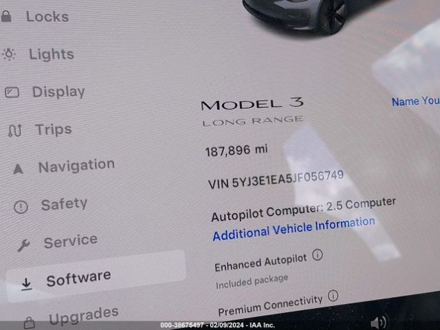 5YJ3E1EA5JF056749 Tesla Model 3 Long Range/mid Range