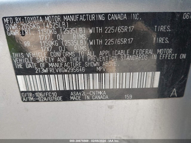 Toyota Rav4 Xle 2016 2T3WFREV8GW295646 Image 9