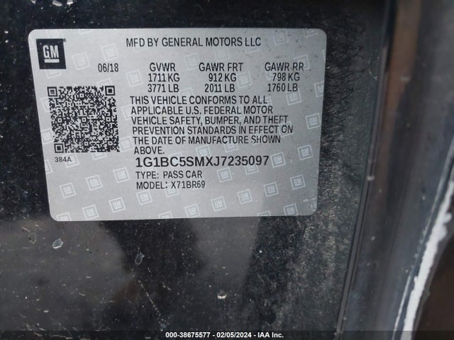 Chevrolet Cruze Ls Auto 2018 1G1BC5SMXJ7235097 Image 9