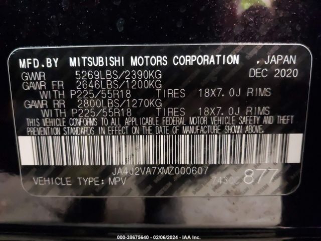 2021 MITSUBISHI OUTLANDER PHEV JA4J2VA7XMZ000607 Photo 8