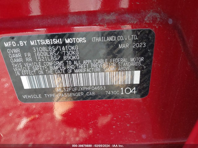 ML32FUFJXPHF04653 Mitsubishi Mirage G4 Black Edition/es/le