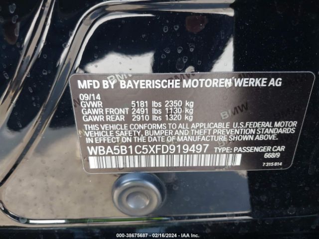 WBA5B1C5XFD919497 BMW 535i