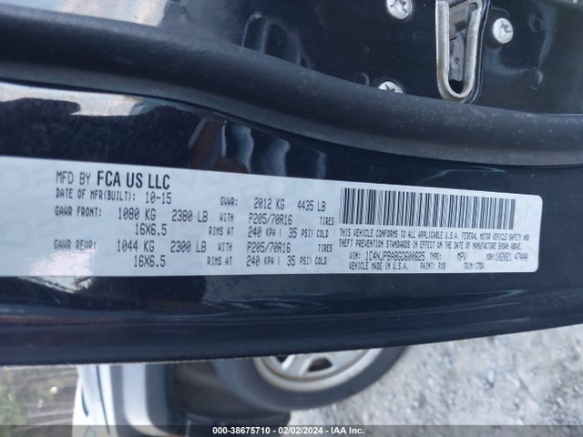 2016 JEEP PATRIOT SPORT VIN: 1C4NJPBA8GD600625