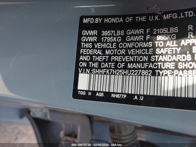 Honda Civic Lx 2017 SHHFK7H25HU227862 Image 9