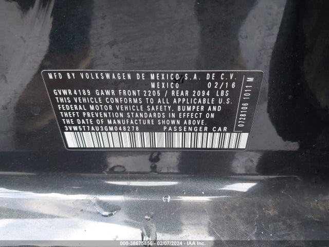 3VW5T7AU3GM048278 Volkswagen Golf Gti S 4-door