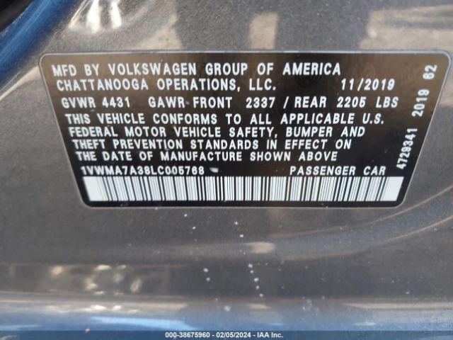 1VWMA7A38LC005768 Volkswagen Passat 2.0t R-line