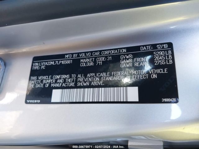 LVYA22ML7LP165661 Volvo S90 T6 Inscription