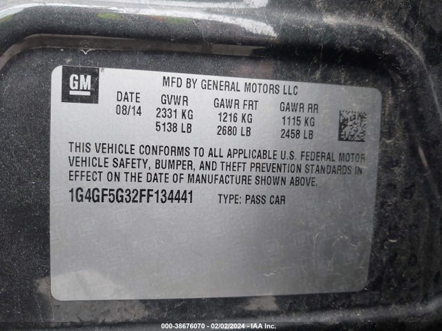 1G4GF5G32FF134441 Buick Lacrosse Premium Ii
