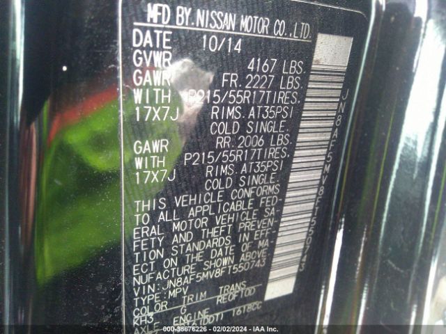 JN8AF5MV8FT550743 Nissan Juke Sl