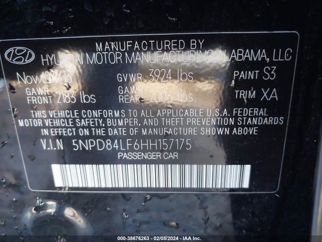 Hyundai ELANTRA SE 2017 5NPD84LF6HH157175 Image 9