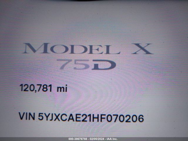 5YJXCAE21HF070206 Tesla Model X 100d/75d/90d