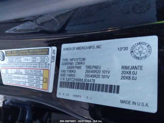 5J8TC2H68ML804478 Acura Rdx A-spec Package