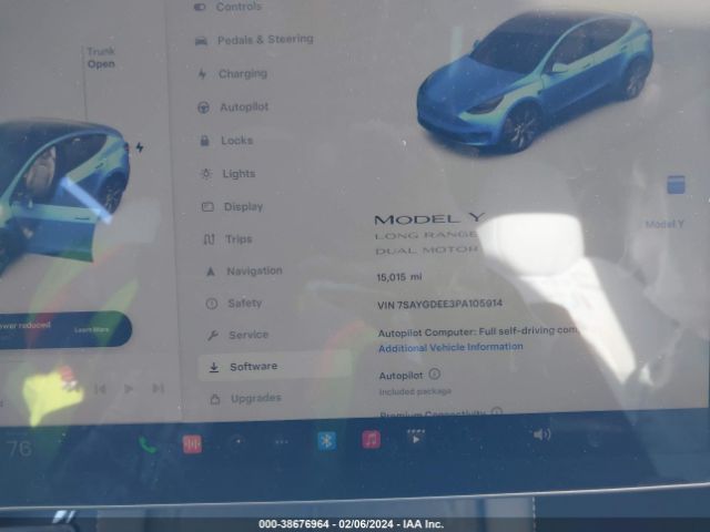 7SAYGDEE3PA105914 Tesla Model Y Awd/long Range Dual Motor All-wheel Drive