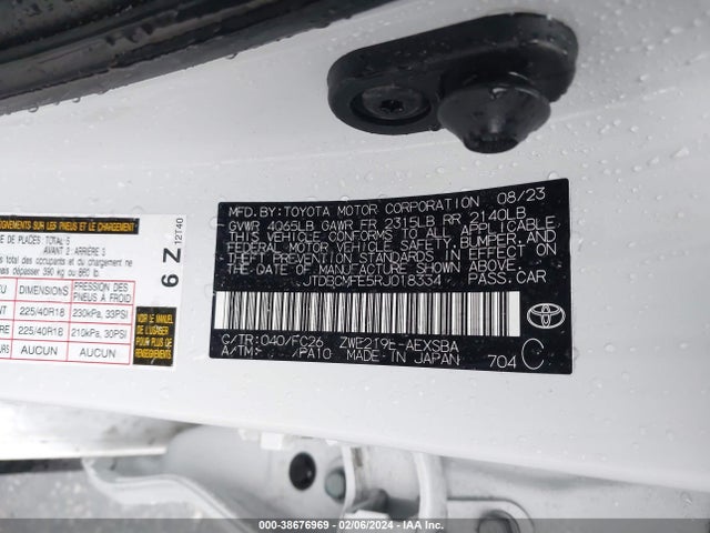 Toyota Corolla Hybrid Se 2024 JTDBCMFE5RJ018334 Image 9