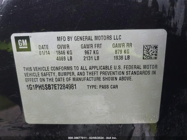 Chevrolet Cruze Eco Auto 2014 1G1PH5SB7E7284981 Image 9