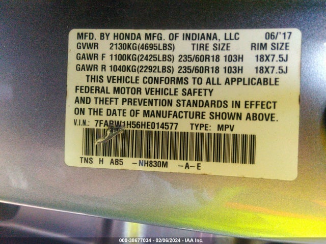 Honda CR-V EX 2017 7FARW1H56HE014577 Image 9