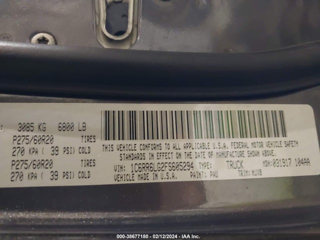 RAM 1500 Lone Star 2015 1C6RR6LG2FS605294 Image 9