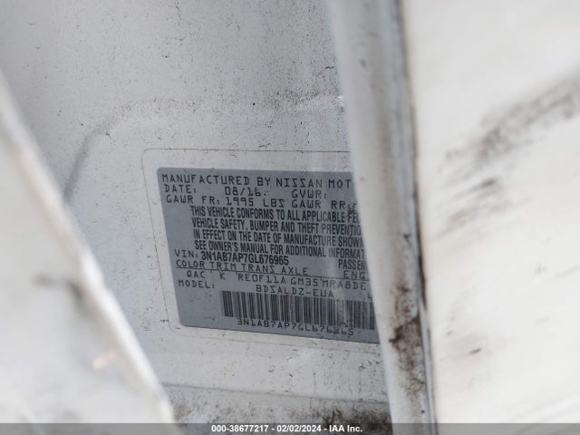 Nissan SENTRA SV 2016 3N1AB7AP7GL676965 Image 9