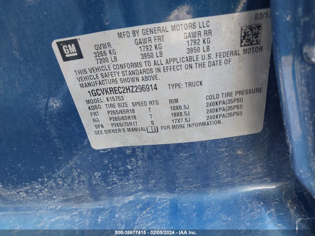 Chevrolet Silverado 1500 2lt 2017 1GCVKREC2HZ296914 Image 9