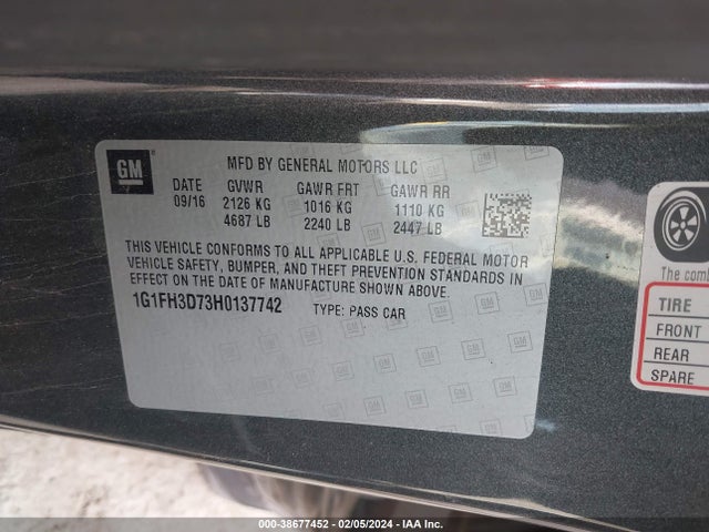 Chevrolet CAMARO 2SS 2017 1G1FH3D73H0137742 Image 9