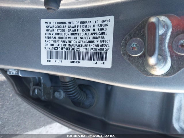 Honda CIVIC EX 2019 19XFC1F39KE208526 Image 9