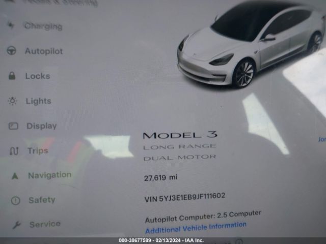 5YJ3E1EB9JF111602 Tesla Model 3 Long Range/performance