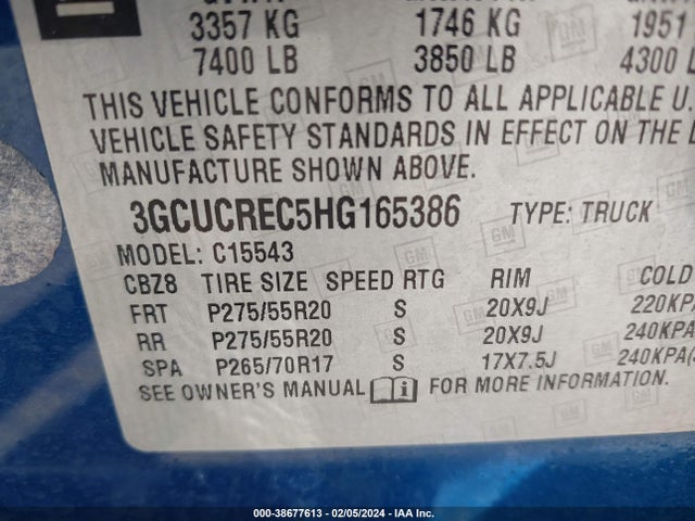 Chevrolet Silverado 1500 1lt 2017 3GCUCREC5HG165386 Image 9