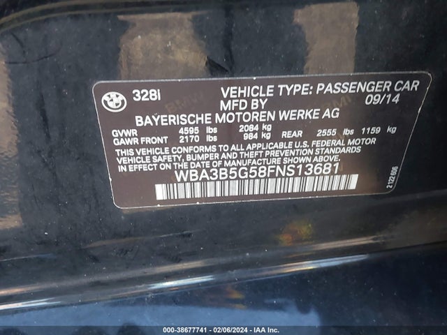 WBA3B5G58FNS13681 BMW 328i Xdrive