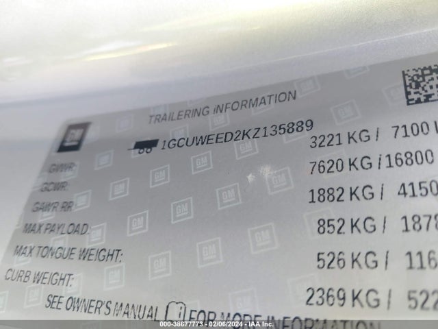 Chevrolet Silverado 1500 Ltz 2019 1GCUWEED2KZ135889 Image 9