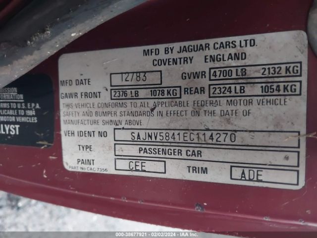 1984 JAGUAR XJS SAJNV5841EC114270 Photo 8