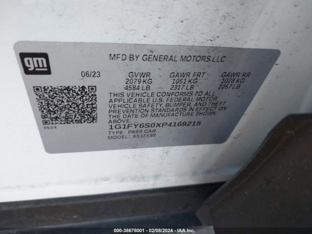 1G1FY6S0XP4169215 Chevrolet Bolt Euv Fwd Lt