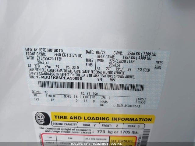 Ford Expedition Limited 2023 1FMJU1K86PEA50895 Image 9